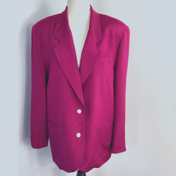 Talbots Jackets & Blazers - TALBOTS SIZE 10 FUCHSIA 100% SILK BLAZER JACKET CLASSIC ELEGANT FEMININE